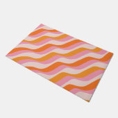 Rainbow Swirl Roze Oranje Abstract Retro Sunshine Deurmat (Schuin)
