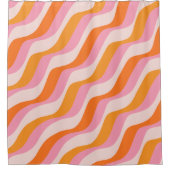 Rainbow Swirl Roze Oranje Abstract Retro Sunshine Douchegordijn (Voorkant)