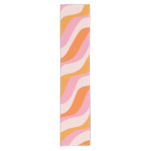 Rainbow Swirl Roze Oranje Abstract Retro Sunshine Korte Tafelloper (Voorkant)