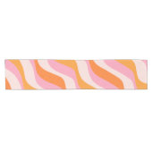 Rainbow Swirl Roze Oranje Abstract Retro Sunshine Korte Tafelloper (Horizontaal)