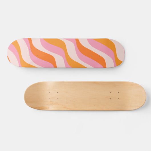 Rainbow Swirl Roze Oranje Abstract Retro Sunshine Persoonlijk Skateboard (Horizontaal)