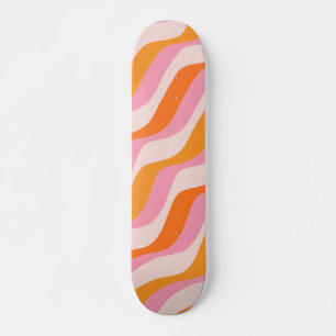 Rainbow Swirl Roze Oranje Abstract Retro Sunshine Persoonlijk Skateboard