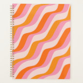 Rainbow Swirl Roze Oranje Abstract Retro Sunshine Planner (Voorkant)