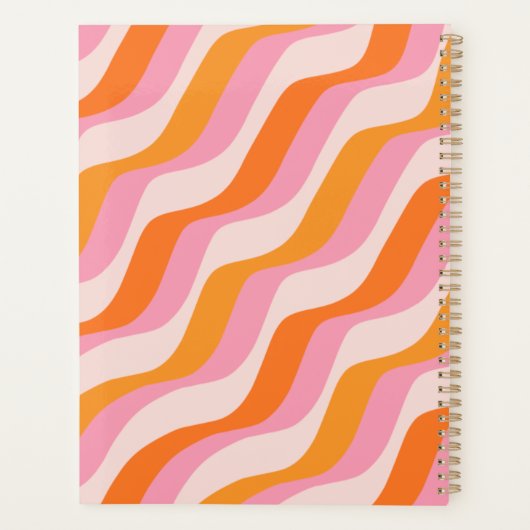 Rainbow Swirl Roze Oranje Abstract Retro Sunshine Planner (Achterkant)