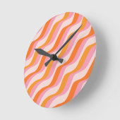 Rainbow Swirl Roze Oranje Abstract Retro Sunshine Ronde Klok (Hoek)