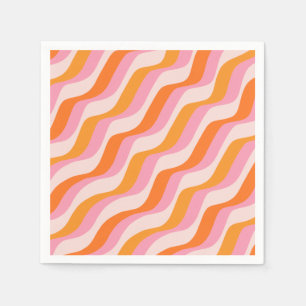Rainbow Swirl Roze Oranje Abstract Retro Sunshine Servet
