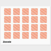 Rainbow Swirl Roze Oranje Abstract Retro Sunshine Vierkante Sticker (Vel)