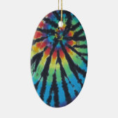 Rainbow Swirl Spiral Tie Dye PhatDyes Keramisch Ornament (Rechts)