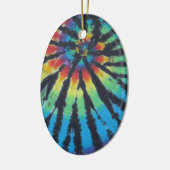 Rainbow Swirl Spiral Tie Dye PhatDyes Keramisch Ornament (Links)