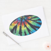 Rainbow Swirl Spiral Tie Dye PhatDyes Ovale Sticker (Envelop)