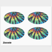 Rainbow Swirl Spiral Tie Dye PhatDyes Ovale Sticker (Vel)