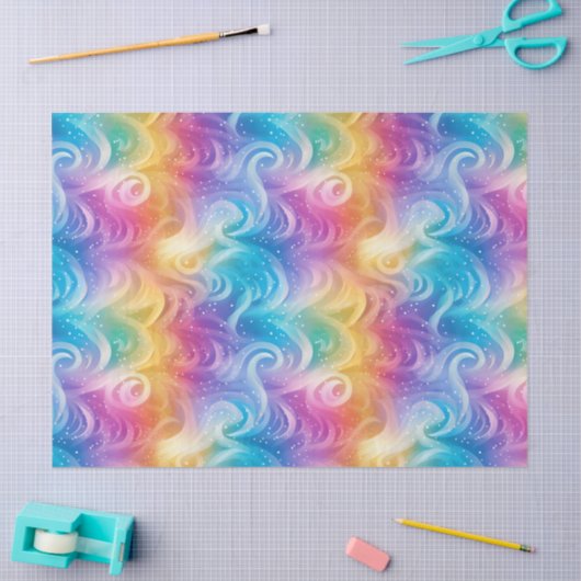 Rainbow Swirl Stardust Decoupage Tissuepapier (Craft)