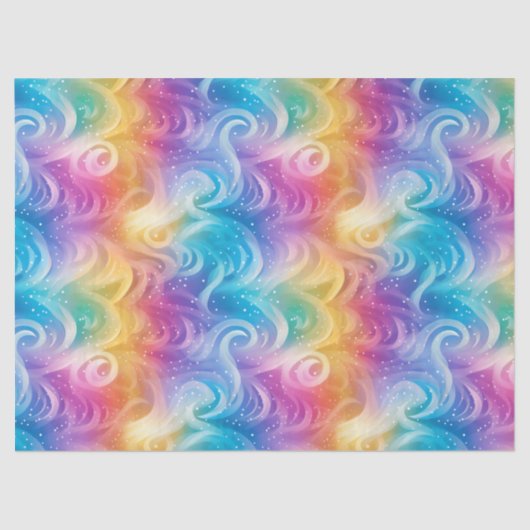 Rainbow Swirl Stardust Decoupage Tissuepapier (Voorkant)