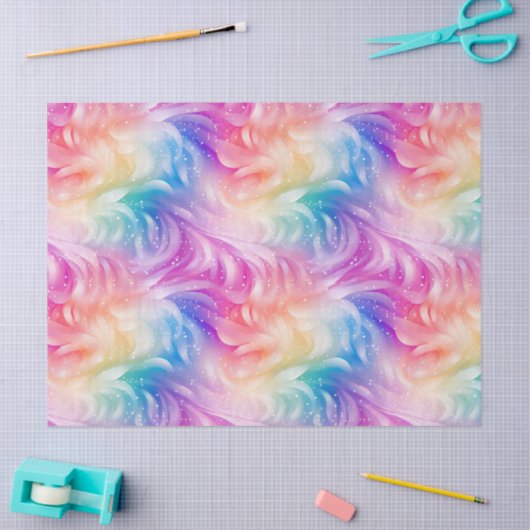 Rainbow Swirl Stardust Decoupage Tissuepapier (Craft)