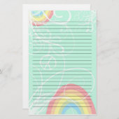 Rainbow Swirl Stationery Briefpapier (Voorkant / Achterkant)