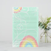 Rainbow Swirl Stationery Briefpapier (Staand voorkant)