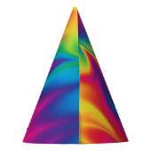 Rainbow Swirl Stropdas-Dye Verjaardagsfeest Pet Feesthoedjes (Achterkant)