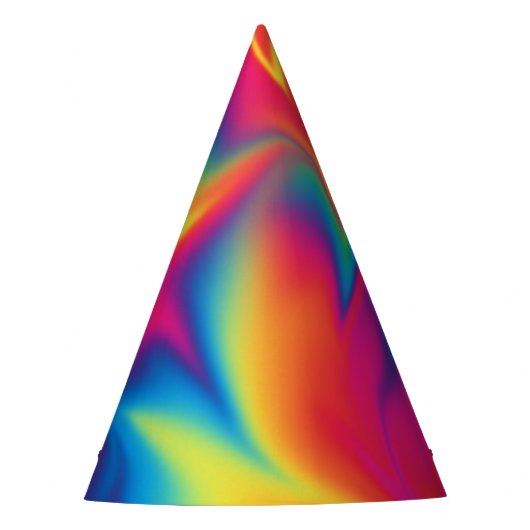 Rainbow Swirl Stropdas-Dye Verjaardagsfeest Pet Feesthoedjes (Voorkant)