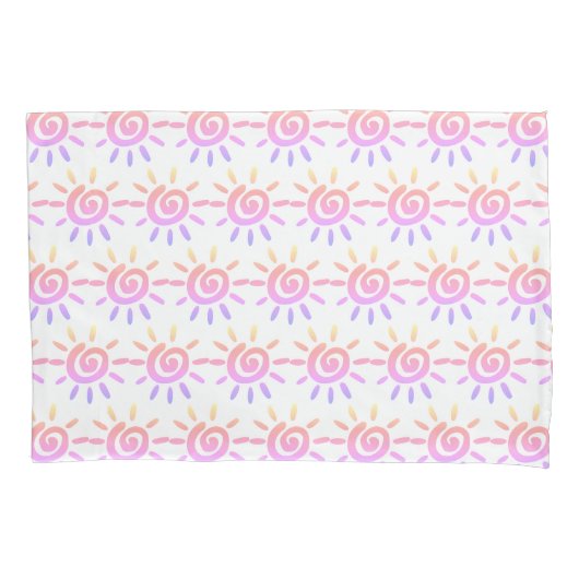 Rainbow Swirl Sun Pastel Pattern Kussen Hoesje Kussensloop (Voorkant)