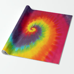 Rainbow Swirl Tie Dye Groovy Cool Colorful Cadeaupapier