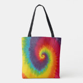 Rainbow Swirl Tie Dye Groovy Cool Colorful Tote Bag (Achterkant)