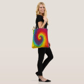 Rainbow Swirl Tie Dye Groovy Cool Colorful Tote Bag (Op model)