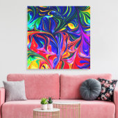 Rainbow Swirl Trippy Glow Stick Canvas Afdruk (Insitu (Woonkamer))