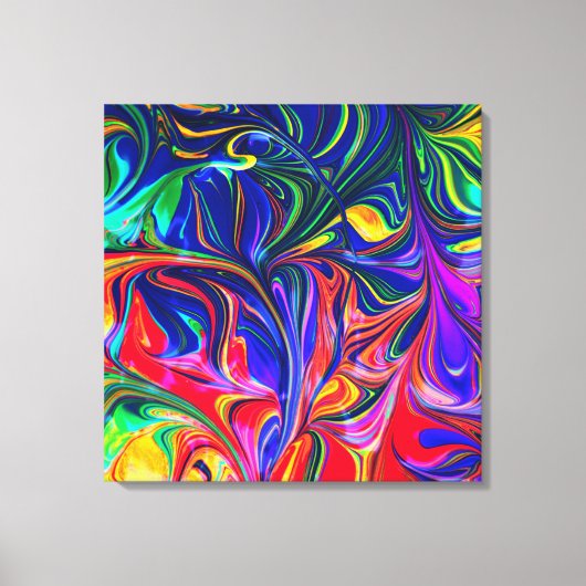 Rainbow Swirl Trippy Glow Stick Canvas Afdruk (Voorkant)