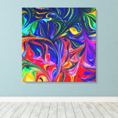 Rainbow Swirl Trippy Glow Stick Canvas Afdruk (Insitu (Houten vloer))