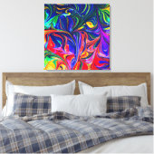 Rainbow Swirl Trippy Glow Stick Canvas Afdruk (Insitu (Slaapkamer))