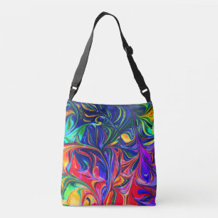 Rainbow Swirl Trippy Glow Stick Crossbody Tas