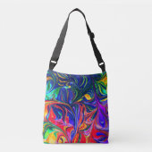 Rainbow Swirl Trippy Glow Stick Crossbody Tas (Voorkant)