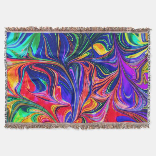 Rainbow Swirl Trippy Glow Stick Deken (Voorkant)