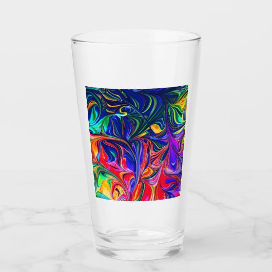 Rainbow Swirl Trippy Glow Stick Glas (Voorkant)
