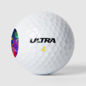 Rainbow Swirl Trippy Glow Stick Golfballen (Logo)