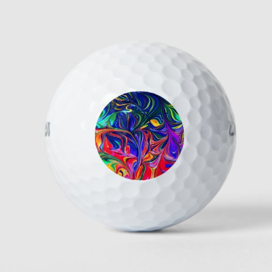 Rainbow Swirl Trippy Glow Stick Golfballen (Voorkant)