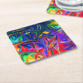 Rainbow Swirl Trippy Glow Stick Kartonnen Onderzetters (Schuin)