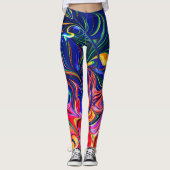 Rainbow Swirl Trippy Glow Stick Leggings (Voorkant)