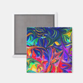 Rainbow Swirl Trippy Glow Stick Magneet (Voorkant / Achterkant)