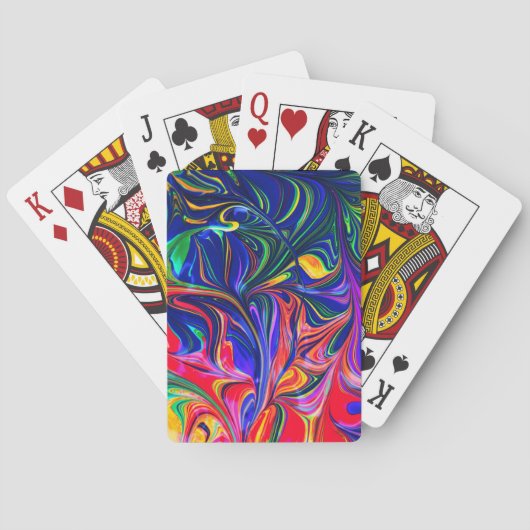 Rainbow Swirl Trippy Glow Stick Pokerkaarten (Achterkant)