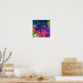Rainbow Swirl Trippy Glow Stick Poster (Keuken)