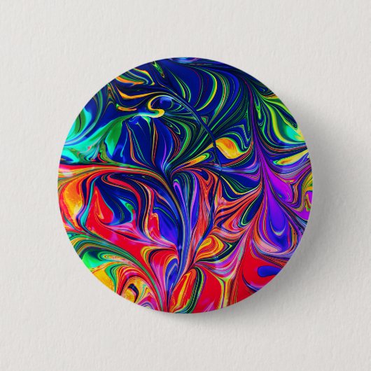 Rainbow Swirl Trippy Glow Stick Ronde Button 5,7 Cm (Voorkant)