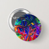 Rainbow Swirl Trippy Glow Stick Ronde Button 5,7 Cm (Voorkant /achterkant)
