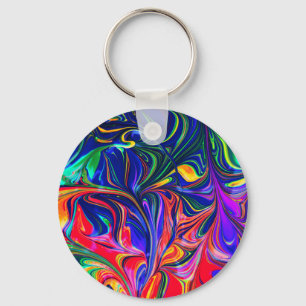 Rainbow Swirl Trippy Glow Stick Sleutelhanger