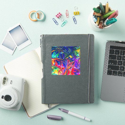 Rainbow Swirl Trippy Glow Stick Sticker (iPad Cover)