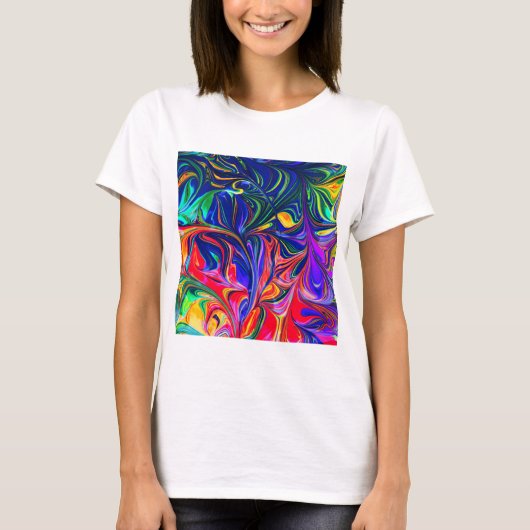 Rainbow Swirl Trippy Glow Stick T-shirt (Voorkant)