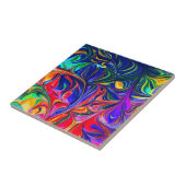 Rainbow Swirl Trippy Glow Stick Tegeltje (Zijkant)