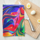 Rainbow Swirl Trippy Glow Stick Theedoek (Quarter Fold)