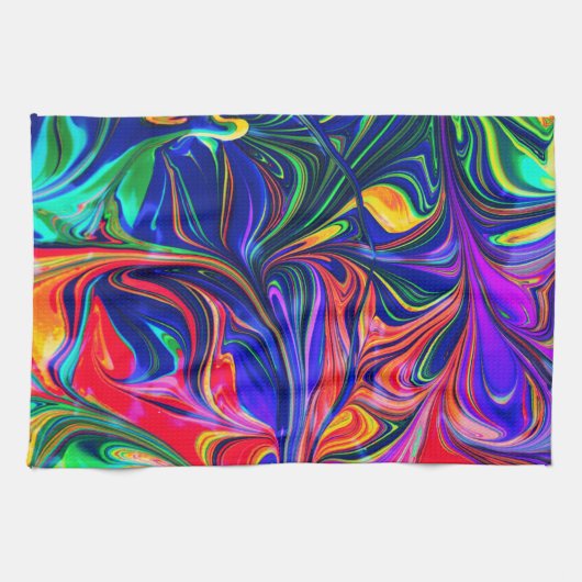 Rainbow Swirl Trippy Glow Stick Theedoek (Horizontaal)