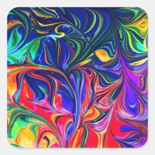 Rainbow Swirl Trippy Glow Stick Vierkante Sticker